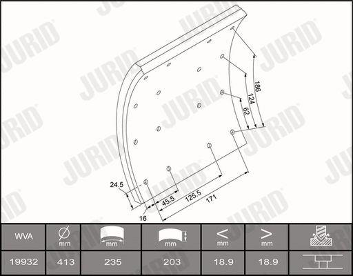 Brake Lining Kit, drum brake (1993201070)