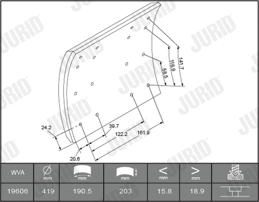 Brake Lining Kit, drum brake