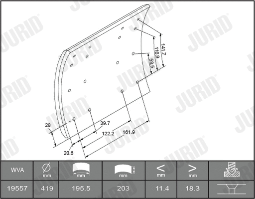 Brake Lining Kit, drum brake
