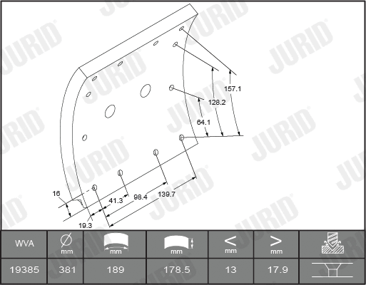 Brake Lining Kit, drum brake