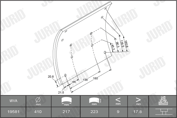 Brake Lining Kit, drum brake (1958101820)