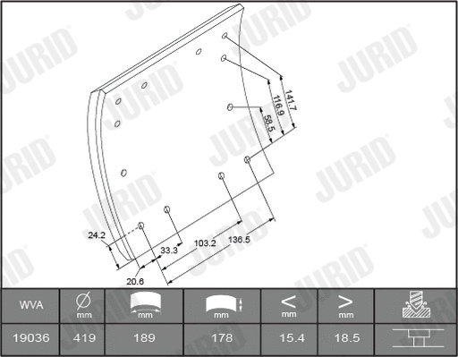 Brake Lining Kit, drum brake
