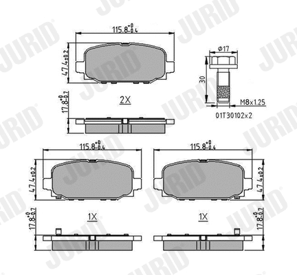 Brake Pad Set, disc brake (573824J)