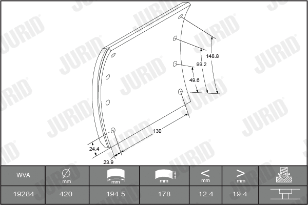 Brake Lining Kit, drum brake