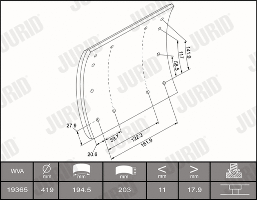 Brake Lining Kit, drum brake (1936501232)