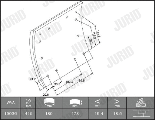 Brake Lining Kit, drum brake