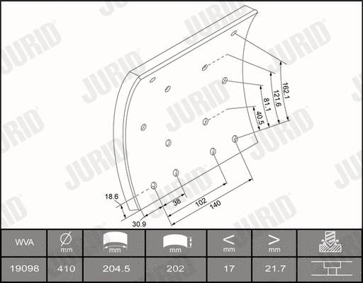 Brake Lining Kit, drum brake