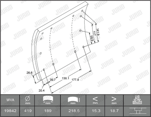 Brake Lining Kit, drum brake (1936904040)