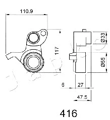Tensioner, timing belt