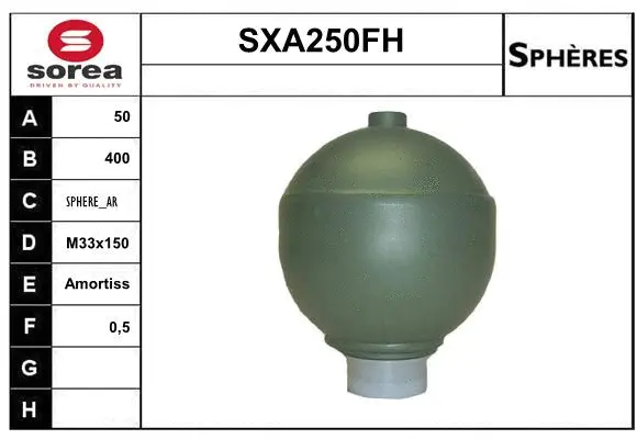 Pressure Accumulator, pneumatic suspension (SXA250FH)