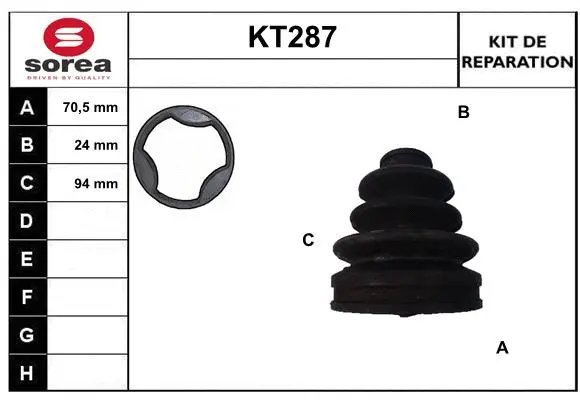 Bellow Kit, drive shaft (KT287)