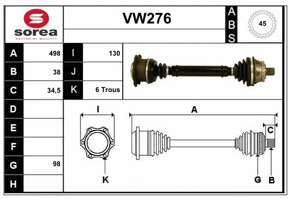 Drive Shaft (VW276)