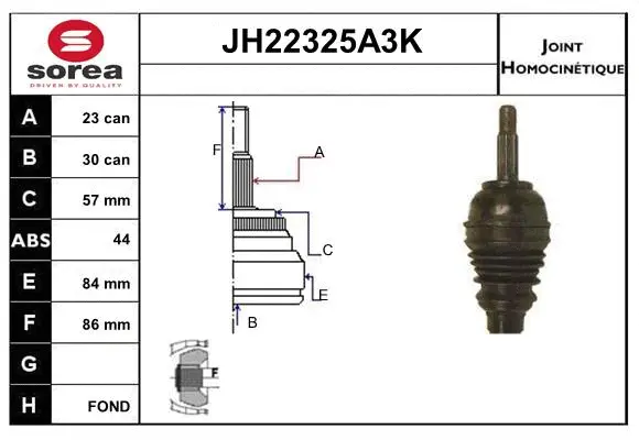 Joint Kit, drive shaft (JH22325A3K)
