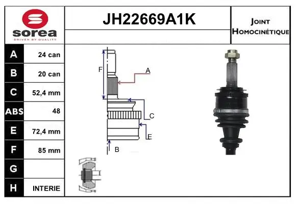 Joint Kit, drive shaft (JH22669A1K)