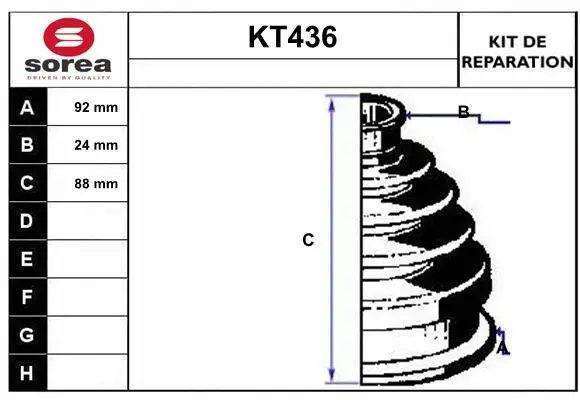 Bellow Kit, drive shaft (KT436)