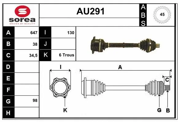 Drive Shaft (AU291)