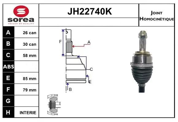 Joint Kit, drive shaft (JH22740K)