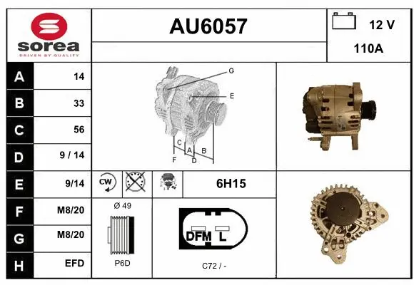 Alternator (AU6057)