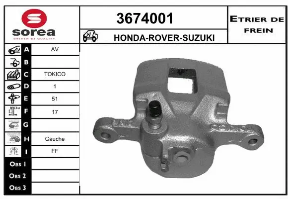 Brake Caliper (3674001)