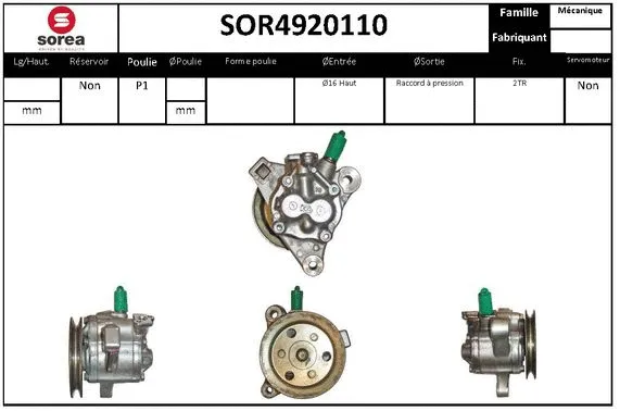 Hydraulic Pump, steering (SOR4920110)