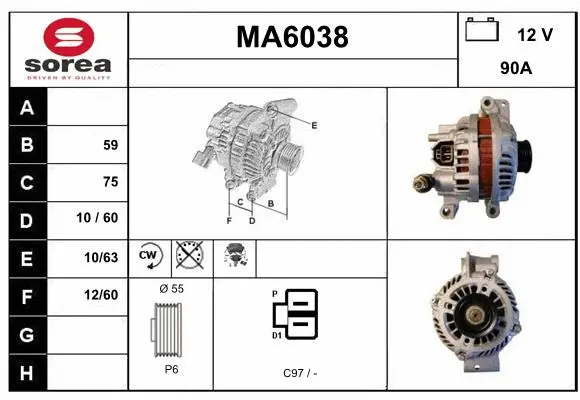 Alternator (MA6038)