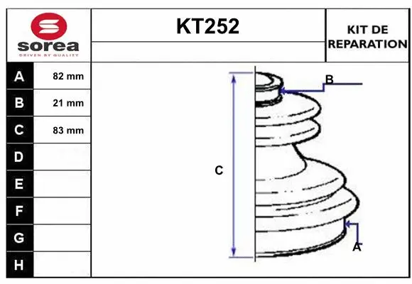 Bellow Kit, drive shaft (KT252)