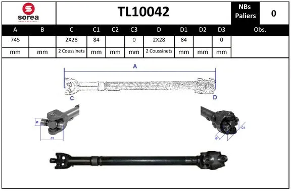 Propshaft, axle drive (TL10042)