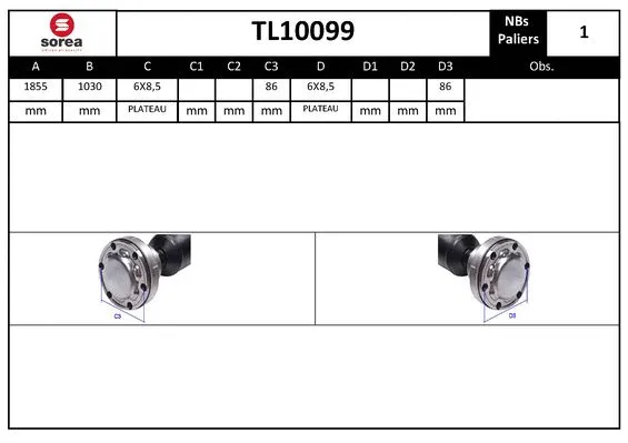 Propshaft, axle drive (TL10099)