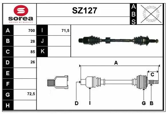 Drive Shaft (SZ127)