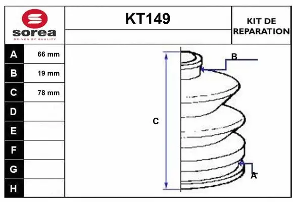 Bellow Kit, drive shaft (KT149)