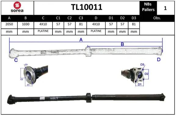 Propshaft, axle drive (TL10011)