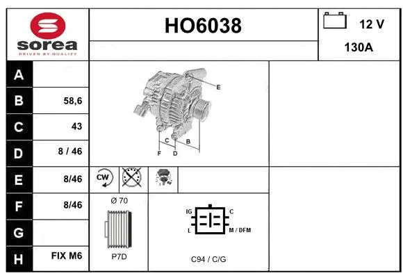 Alternator (HO6038)