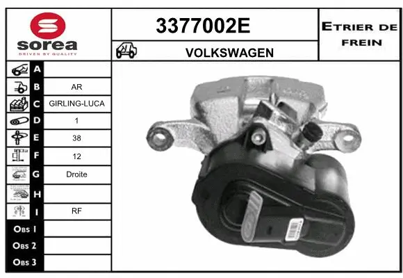 Brake Caliper (3377002E)