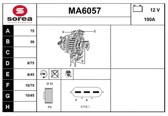 Alternator (MA6057)