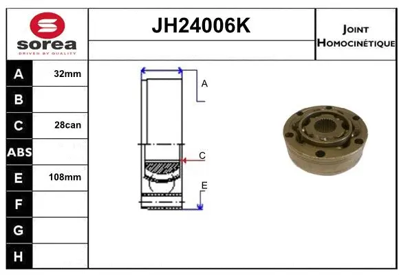 Joint Kit, drive shaft (JH24006K)
