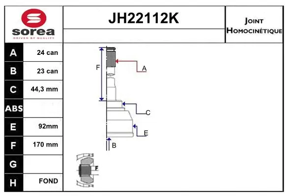 Joint Kit, drive shaft (JH22112K)