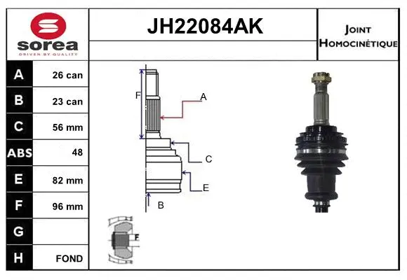 Joint Kit, drive shaft (JH22084AK)
