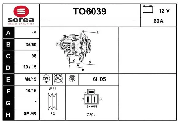 Alternator (TO6039)