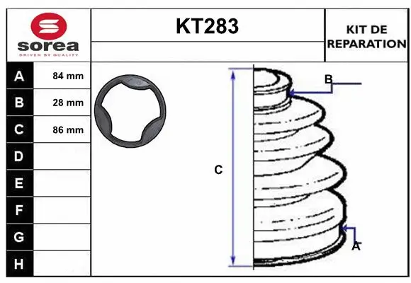 Bellow Kit, drive shaft (KT283)