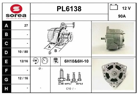 Alternator (PL6138)