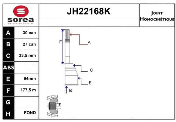 Joint Kit, drive shaft (JH22168K)