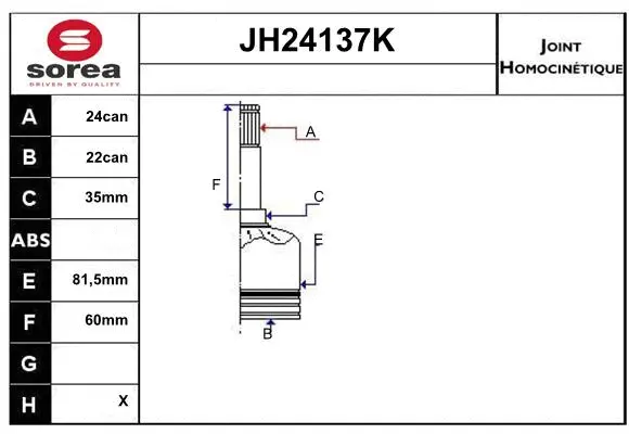 Joint Kit, drive shaft (JH24137K)