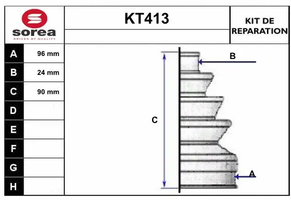 Bellow Kit, drive shaft (KT413)