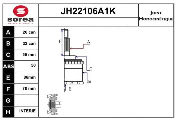 Joint Kit, drive shaft (JH22106A1K)