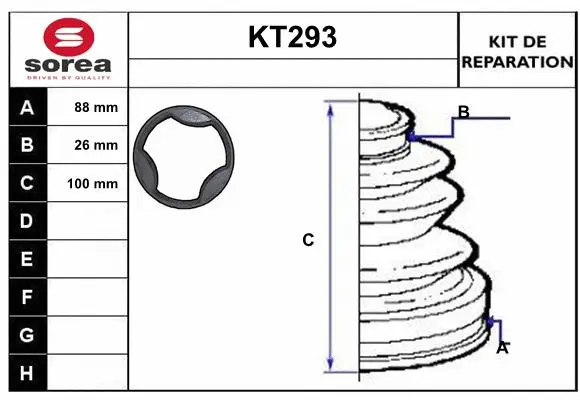 Bellow Kit, drive shaft (KT293)