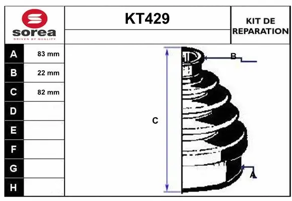 Bellow Kit, drive shaft (KT429)