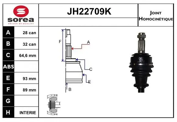Joint Kit, drive shaft (JH22709K)