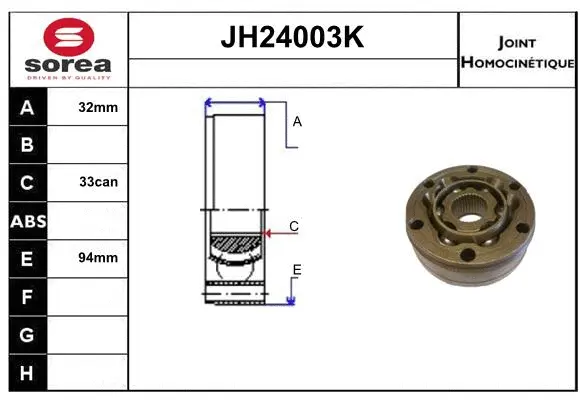 Joint Kit, drive shaft (JH24003K)