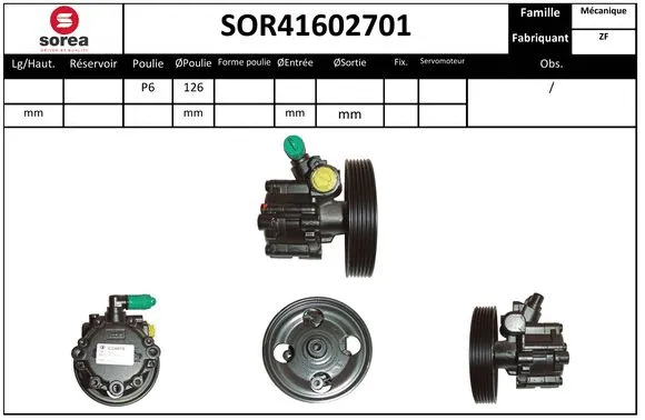 Hydraulic Pump, steering (SOR41602701)