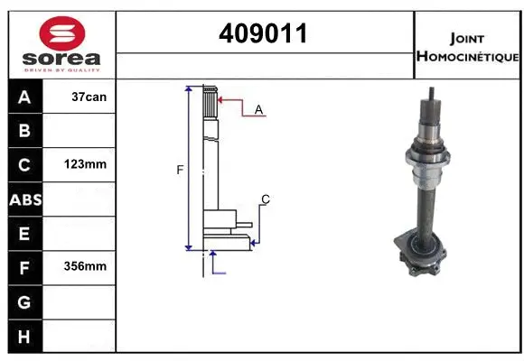 Joint Kit, drive shaft (409011)